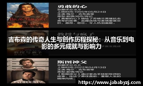 吉布森的传奇人生与创作历程探秘：从音乐到电影的多元成就与影响力